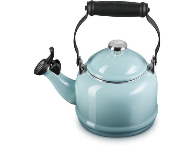 Enamel on Steel Demi Tea Kettle with Metal Finish