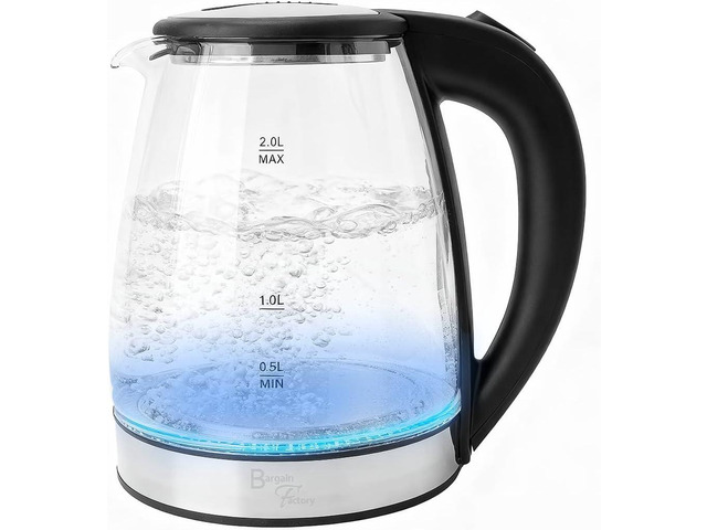 Electric Kettle Glass 2L 1800W Fast Boil