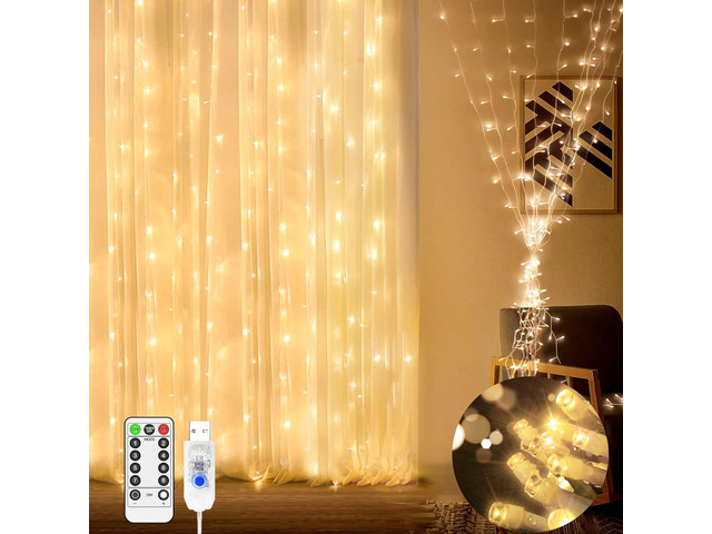 Curtain Lights Indoor Outdoor 200 LED 2m x 2m Fairy Lights