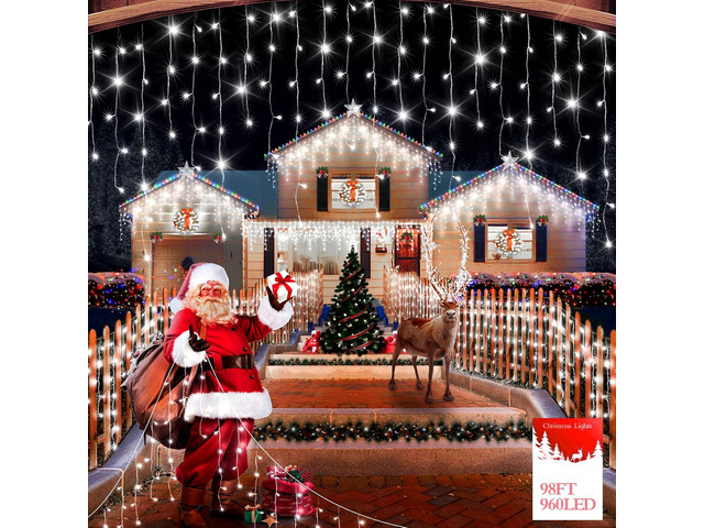 50M 1600LED Outdoor Christmas Lights Plug in 8 Modes