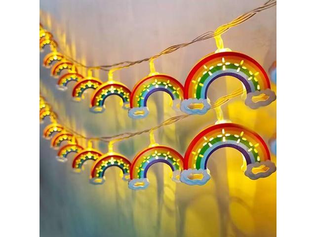 10 LED Rainbow String Lights for Kids Bedroom Battery Powered