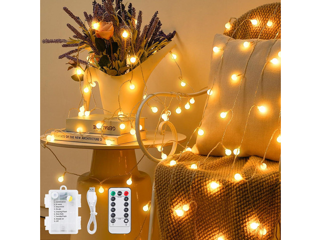 Globe Fairy Lights Warm White String Lights with Remote