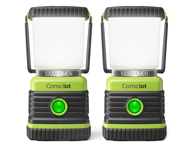 Consciot LED Battery Powered Camping Lantern, 1000LM, 4 Light Modes, IPX4 Waterp