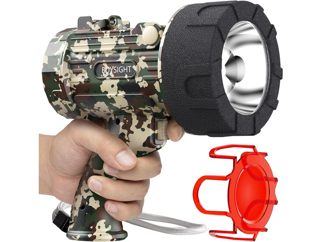 BUYSIGHT Turbo 2000000LM Rechargeable Spotlight Flashlight, IP67 Impact Resistan