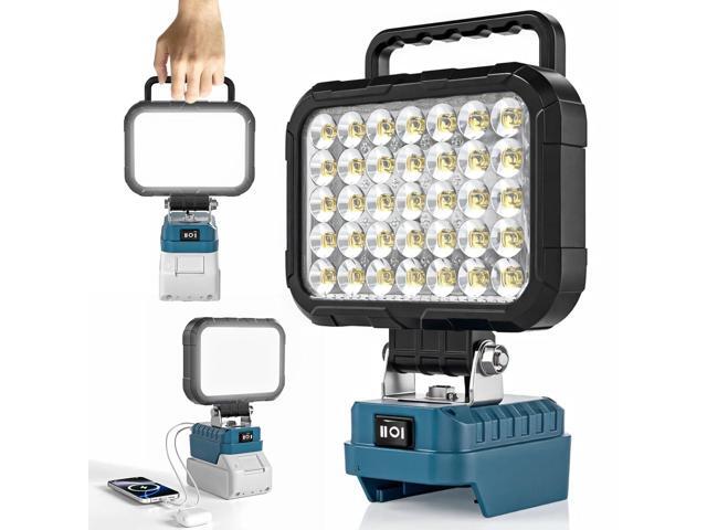 LED Work Light Compatible with Makita 18V Battery, 78W 10000LM Cordless Work Light with 2 USB Charging Port, 145° Adjustable Angle Portable Flood...