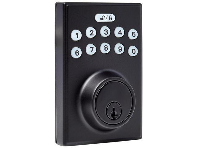 Amazon Basics Electronic Keypad Deadbolt Door Lock with Auto Lock, Touch-Control Keyless Entry, Customizable User Codes, Easy Installation,...