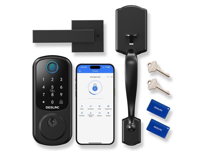 DESLOC B200 Keyless Entry Door Lock with Handle Set, Smart Locks for Front Door, Deadbolt Smart Lock, Front Door Locks Set, Electronic keypad...