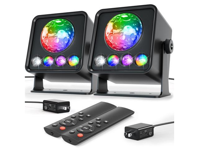 2-Pack Sunset Lamp Disco Ball Party Lights - Sound Activated LED Strobe & Stage Lights for Home Parties, Weddings, Bars, Clubs, Karaoke, Halloween,...