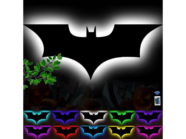 Bat Lamp Neon Sign LED Bat Signal Night Light 16 Colors Adjustable Man Cave Party Home Bedroom Christmas Halloween Decoration Lights Birthday Gifts