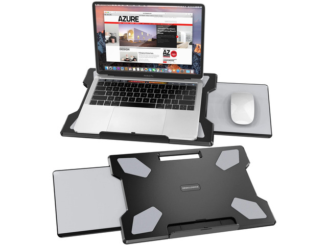 Laptop Lap Desk for Bed & Couch, Portable Laptop Lap Pad with Retractable Left/R