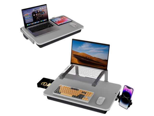 Large Adults Lap Desk for Laptop with Phone Holder & Storage Drawer Laptop Stand