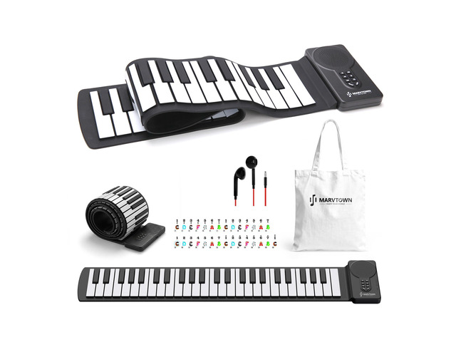 MARVTOWN 49Key Roll Up Digital Piano Keyboard,Portable Foldable Electronic Piano