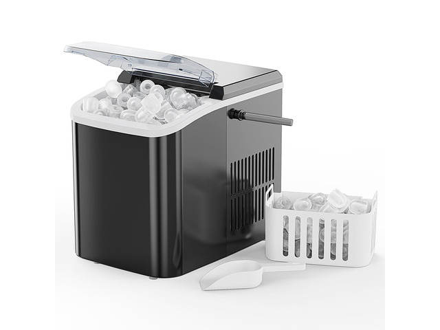 NEWBULIG Ice Makers Countertop with Handle, Portable Ice Machine, 9 Bullet Ice Cubes in 6 Mins, 26lbs in 24Hrs, Auto-Cleaning, with Basket and...