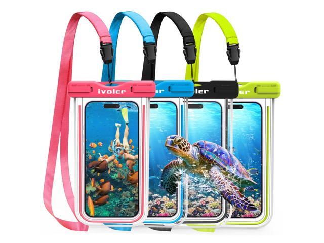 ivoler 4-Pack Waterproof Phone Pouch, Cell Phone Dry Bag for iPhone 17/16/15 Pro Max, Samsung S26/S25 Ultra, Waterproof Phone Case for Beach,...
