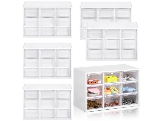 Amyhill 6 Pcs Mini Drawer Organizer Small Organizer with 9 Drawers Plastic Desktop Craft Storage Box for Office Home Room Jewelry Cosmetics...