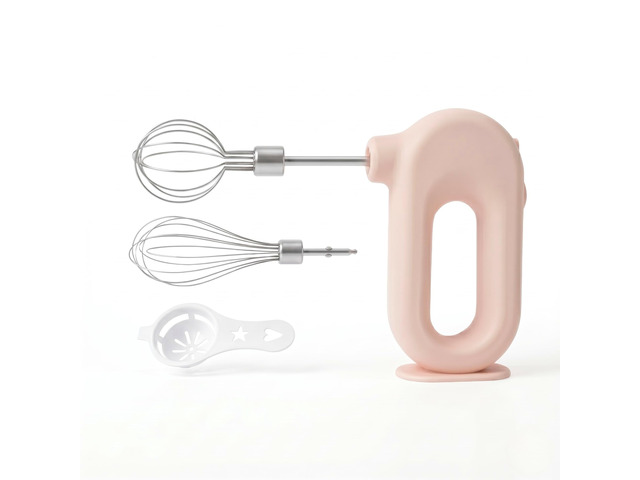 Colorful Mini Cordless Hand Mixer, Self-Standing USB Rechargeable Handheld Egg Beater with 4 Speeds & 2 Whisks, Lightweight Portable Electric Whisk...