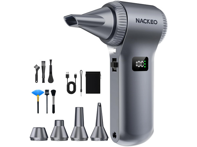 Compressed Air Duster-230000RPM Super Power Electric Air Duster, 100-Level Adjustable Inflatable Air Blower with LED Light and Display Screen, Dust...