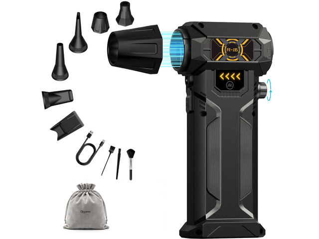 Compressed Air Duster, Stepless Speed Dial, Powerful Airflow, 130,000 RPM Rechar