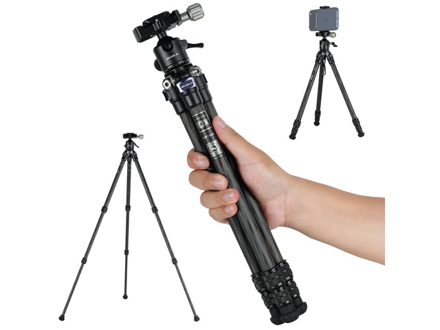 AOKA Carbon Fiber Mini Travel Tripod with 360Â° Ball Head