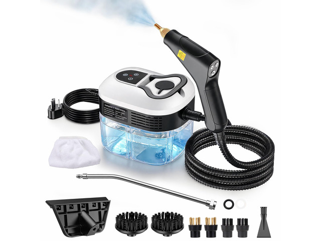 Steam Cleaner with Handle Control, 1.8L Tank Pressurized Steamer for Home