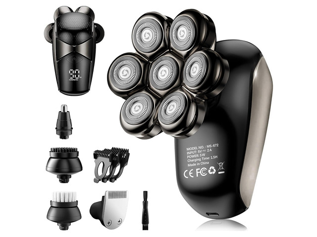 SHPAVVER Head Shavers for Bald Men: 5-in-1 Upgraded Electric Razor - IPX7 Waterp