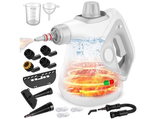 Handheld Steam Cleaner for Home, Pressurized Portable Steamer for Cleaning with