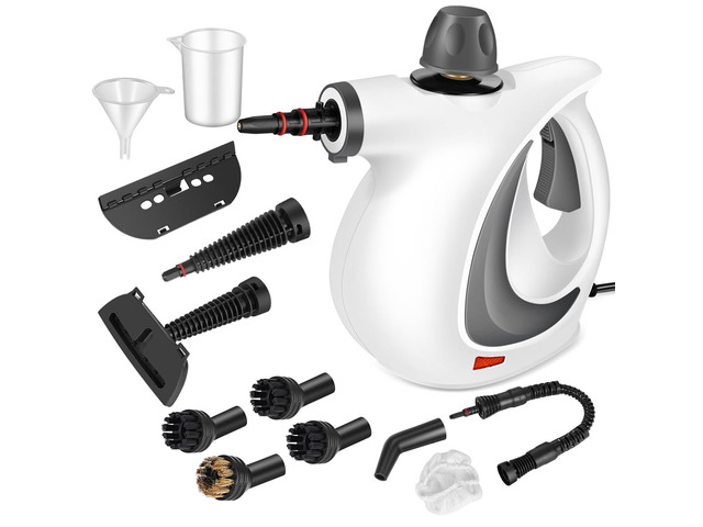 Handheld Steam Cleaner, Pressurized Hot Steam with 12 Accessories for Home