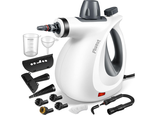 Phueut Pressurized Handheld Multi-Surface Natural Steam Cleaner with 12 pcs Acce