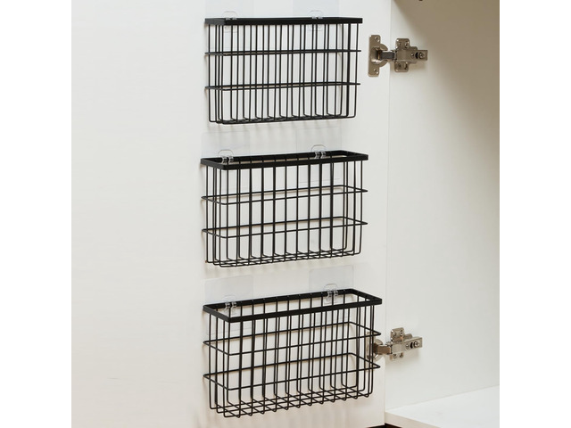 Sinnsally 3 Pack Cabinet Door Organizer,Self Adhesive Lid Organizers Inside Cabi