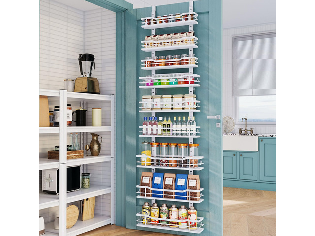 Eastherry Over The Door Pantry Organizer,9-Tier Over The Door Organizer with Adj