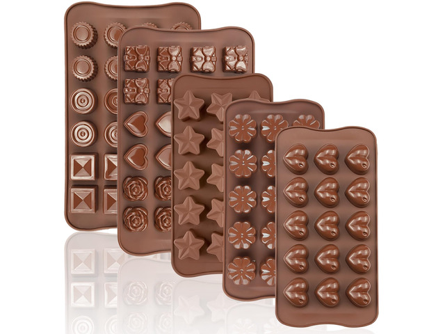 JOERSH Silicone Chocolate Mold Set, 5Pcs, 93-Cavity