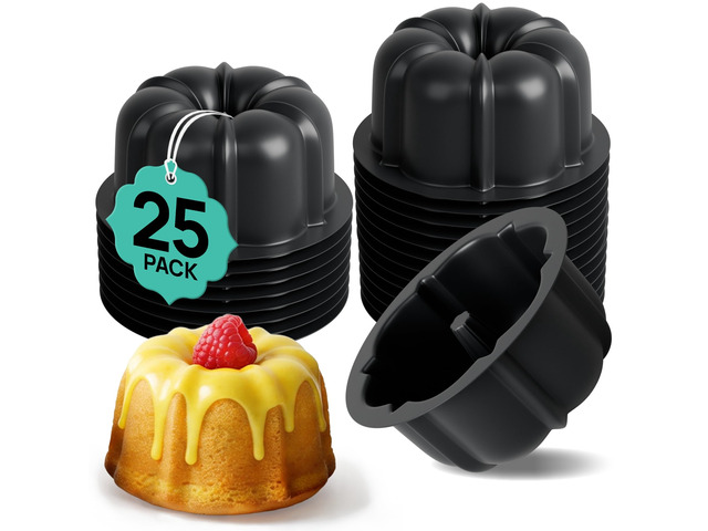 O'CREME Mini Cake Pan Silicone Baking Mold, Reusable Bakeable Silicone Molds for Jello and Desserts, Non-Stick BPA-Free, Moldes para Flan, Moldes...