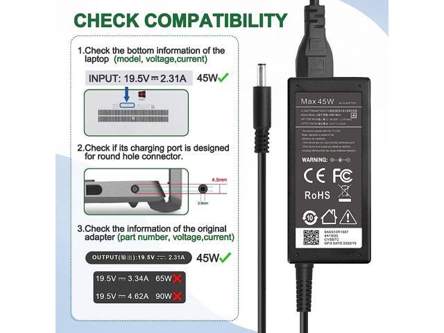 45W Charger for Dell Laptop Charger,AC Adapter for Dell Inspiron 15 3000 5000 Series 15-3552 3555 3558 3565 3567 5551 5552 5555 5558 5559 Laptop...