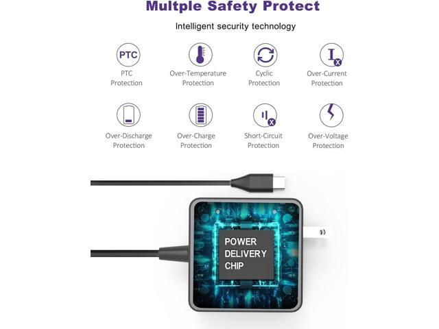 45W USB Type C Laptop Charger Fit for Samsung Chromebook 4 4+ Plus XE310XBA XE350XBA XE513C24 XE520QAB XE521QAB W16-030N1A PA-1300-87 Laptop Power...