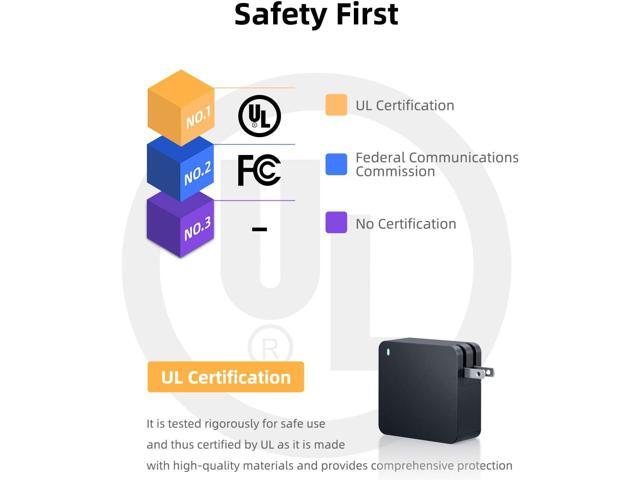 Charger for Asus Laptop, UL Certified Safety, Round Connector, 65W, 45W, 33W