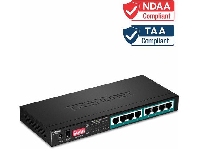 TRENDnet 8-Port Gigabit Long Range Poe+ Switch, TPE-LG80, 65W Poe Budget, Ethernet/Network Switch, Long-Range Poe+ Extends Range Up to 200M (656...