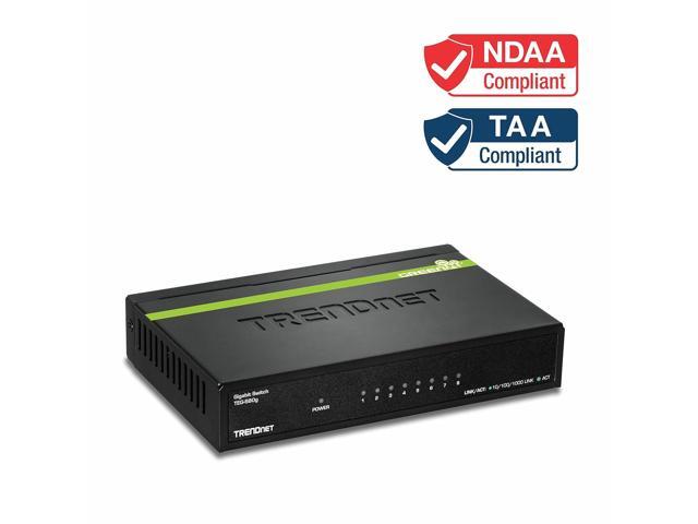 TRENDnet 8-Port Unmanaged Gigabit GREENnet Desktop Metal Switch, Ethernet Splitter, Fanless,16Gbps Switching Capacity, Plug & Play, Lifetime...