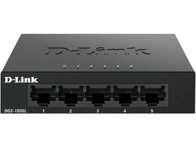 D-Link Ethernet Switch, 5 Port Gigabit Unmanaged Desktop Plug and Play Sturdy Metal Housing Fanless Design EEE (DGS-105GL)