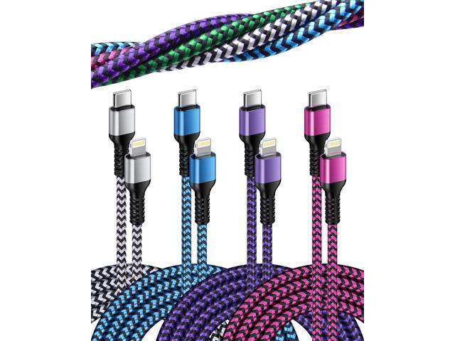 USB Type C to Lightning Cable, [10ft/4Pack] Long Braided iPhone Fast Charger Cable, Apple MFI Certified USB-C Power Delivery Charging Cord for...