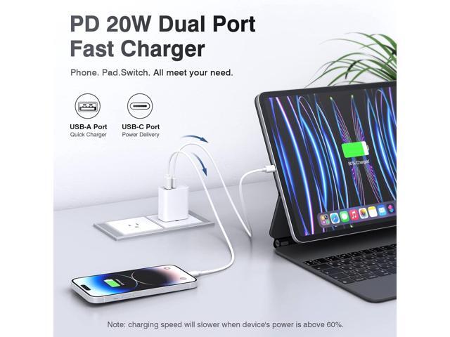 LCGENS USB C Wall Charger Block 20W, 2-Pack Dual Port PD Power Delivery Fast Type C Charging Block Plug Compatible with iPhone 11/12/13/14/15/Pro...
