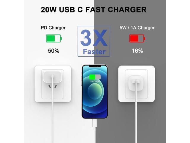 Phone 12 13 14 Fast Charger,[MFi Certified] 2Pack 20W Phone Charger Fast Charging Block Adapter with 10FT USB-C to Lightning Data Sync Charging...