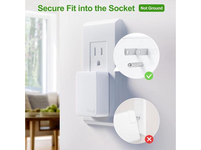 Nekmit Dual Port Ultra Thin Flat USB Wall Charger with Smart IC, White