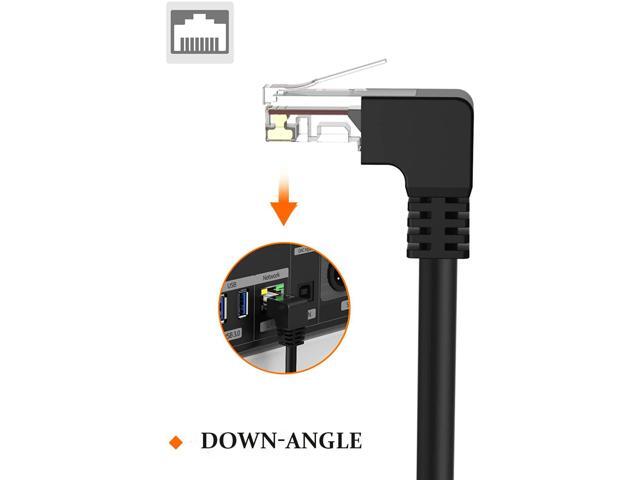 CableCreation CAT6 Ethernet Patch Cable RJ45 LAN Cable Gigabit Network Cord 90 Degree Downward Angled,Bandwidth up to 250MHz 1Gbps for PC, Router,...