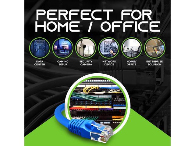 GearIT 24-Pack, Cat5e Ethernet Patch Cable 1 Foot - Snagless RJ45 Computer LAN Network Cord, Blue - Compatible with 24 48 Port Switch POE Rackmount...