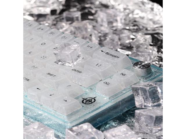 MAGIC-REFINER MK31 60% Wired Hot Swappable Mechanical Keyboard with Transparent Keycaps, Compact 66 Keys Chroma RGB Backlit Ergonomic Custom Gaming...