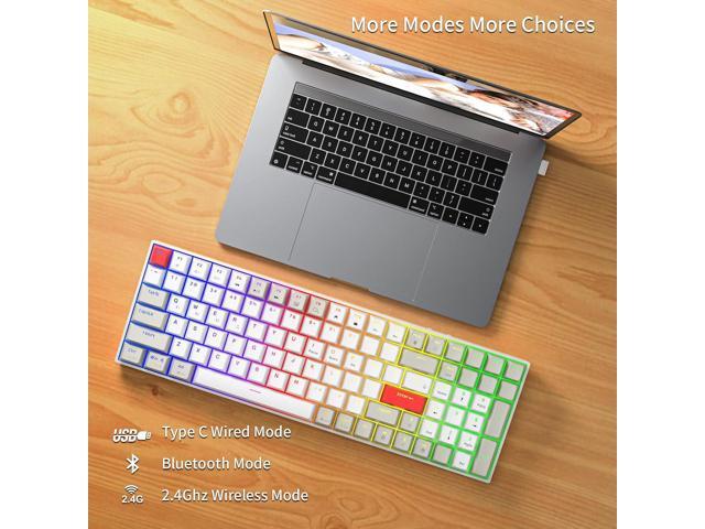 Newmen GM1000 Wireless Mechanical Gaming Keyboard,Bluetooth 5.0/2.4GHz/USB-C Hot Swappable Custom Keyboard,RGB Backlit Mechanical Keyboards for...