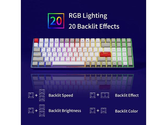 Newmen GM1000 Wireless Mechanical Gaming Keyboard,Bluetooth 5.0/2.4GHz/USB-C Hot Swappable Custom Keyboard,RGB Backlit Mechanical Keyboards for...