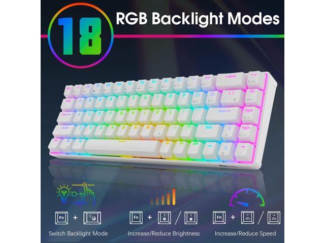 RK ROYAL KLUDGE RK68 Wired 65% Mechanical Keyboard, RGB Backlit Ultra-Compact 60% Layout 68 Keys Gaming Keyboard, Hot Swappable Keyboard with...