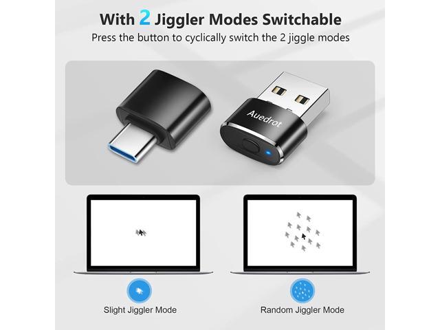 Mouse Jiggler Undetectable Metal USB Mouse Mover with Switch Button, Automatic Mini Mouse Shaker with 2 Jiggle Modes, Driver-Free, Plug & Play,...