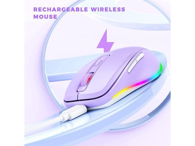 Wireless Mouse Jiggler - LED Wireless Mice with Build-in Mouse Mover, Rechargeable Moving Mouse for Laptop with Undetectable Random Movement Keeps...
